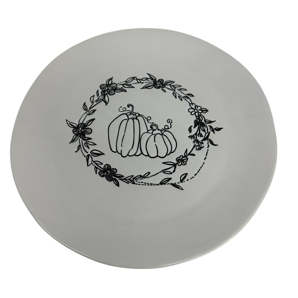 NWT Pier 1 Buffalo Harvest Pumpkin Plates - Black & White